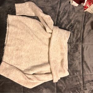 Divided Off-the-Shoulder Cream Sweater